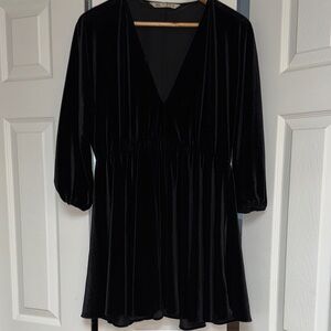 Zara Black Velvet Mini Dress